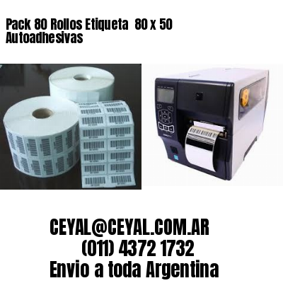 Pack 80 Rollos Etiqueta  80 x 50 Autoadhesivas