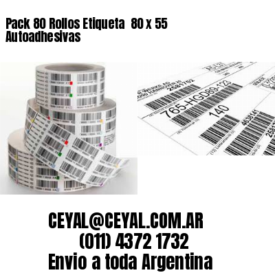 Pack 80 Rollos Etiqueta  80 x 55 Autoadhesivas
