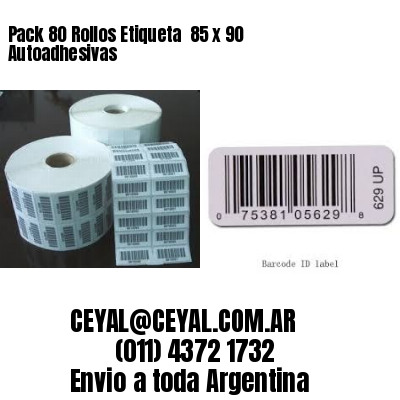 Pack 80 Rollos Etiqueta  85 x 90 Autoadhesivas