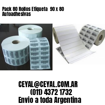 Pack 80 Rollos Etiqueta  90 x 80 Autoadhesivas