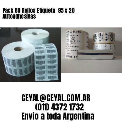 Pack 80 Rollos Etiqueta  95 x 20 Autoadhesivas