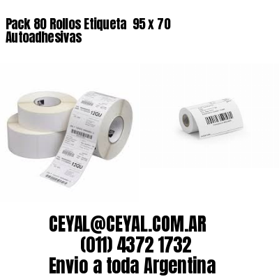 Pack 80 Rollos Etiqueta  95 x 70 Autoadhesivas