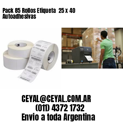 Pack 85 Rollos Etiqueta  25 x 40 Autoadhesivas
