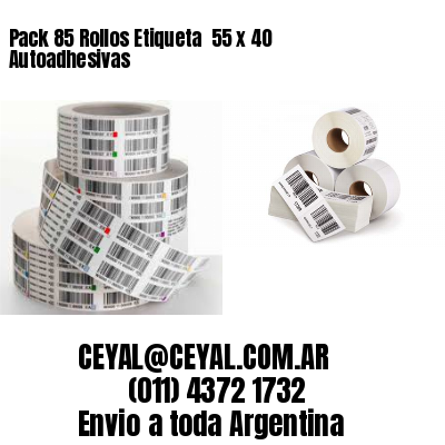 Pack 85 Rollos Etiqueta  55 x 40 Autoadhesivas