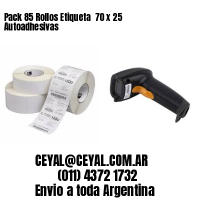Pack 85 Rollos Etiqueta  70 x 25 Autoadhesivas