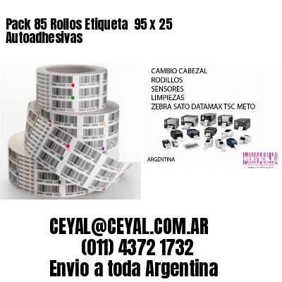 Pack 85 Rollos Etiqueta  95 x 25 Autoadhesivas