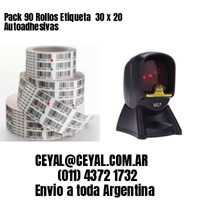 Pack 90 Rollos Etiqueta  30 x 20 Autoadhesivas