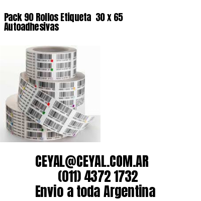 Pack 90 Rollos Etiqueta  30 x 65 Autoadhesivas