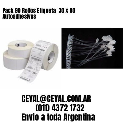 Pack 90 Rollos Etiqueta  30 x 80 Autoadhesivas