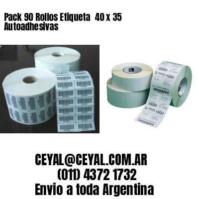 Pack 90 Rollos Etiqueta  40 x 35 Autoadhesivas