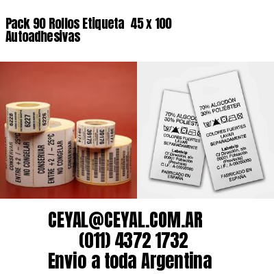 Pack 90 Rollos Etiqueta  45 x 100 Autoadhesivas