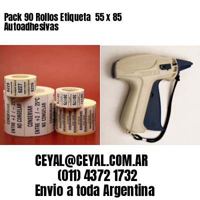 Pack 90 Rollos Etiqueta  55 x 85 Autoadhesivas