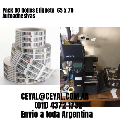 Pack 90 Rollos Etiqueta  65 x 70 Autoadhesivas
