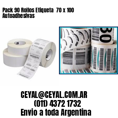 Pack 90 Rollos Etiqueta  70 x 100 Autoadhesivas