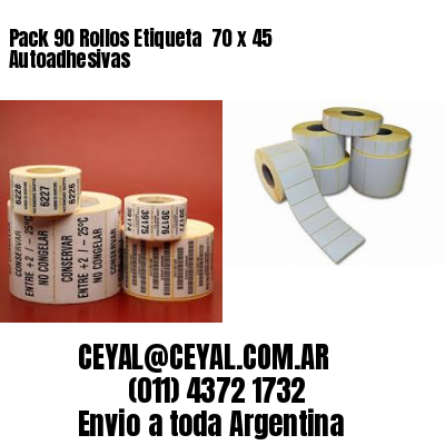 Pack 90 Rollos Etiqueta  70 x 45 Autoadhesivas