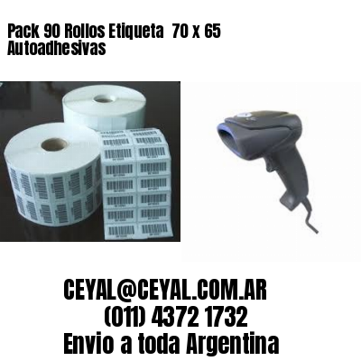 Pack 90 Rollos Etiqueta  70 x 65 Autoadhesivas