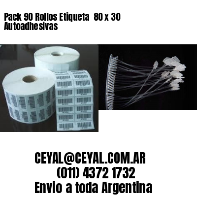 Pack 90 Rollos Etiqueta  80 x 30 Autoadhesivas