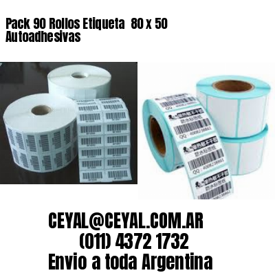 Pack 90 Rollos Etiqueta  80 x 50 Autoadhesivas
