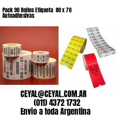 Pack 90 Rollos Etiqueta  80 x 70 Autoadhesivas