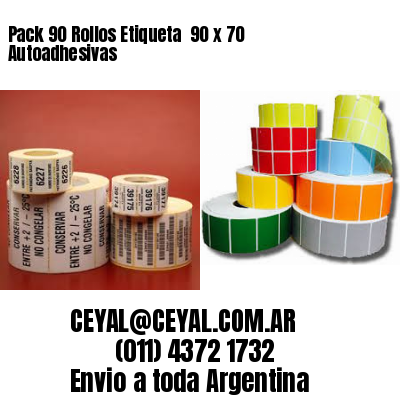 Pack 90 Rollos Etiqueta  90 x 70 Autoadhesivas