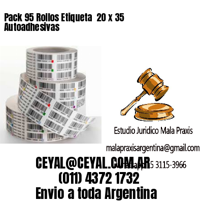 Pack 95 Rollos Etiqueta  20 x 35 Autoadhesivas