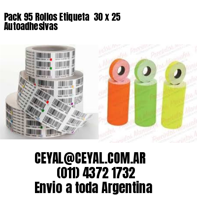 Pack 95 Rollos Etiqueta  30 x 25 Autoadhesivas
