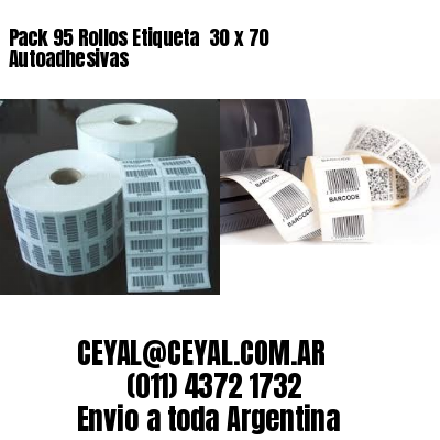 Pack 95 Rollos Etiqueta  30 x 70 Autoadhesivas