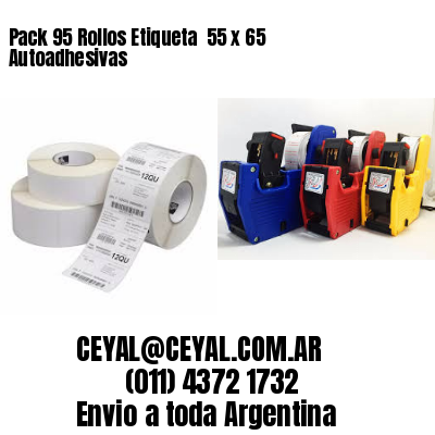 Pack 95 Rollos Etiqueta  55 x 65 Autoadhesivas
