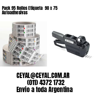 Pack 95 Rollos Etiqueta  90 x 75 Autoadhesivas