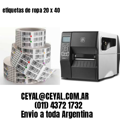 etiquetas de ropa 20 x 40