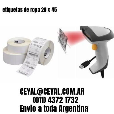etiquetas de ropa 20 x 45