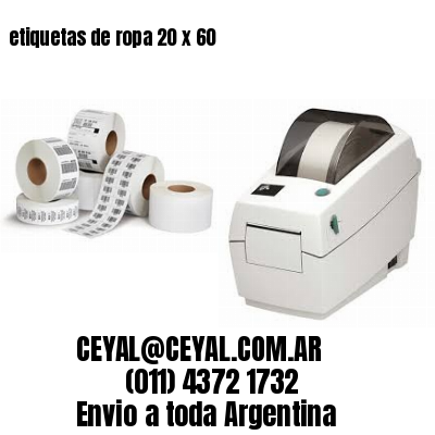 etiquetas de ropa 20 x 60