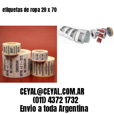 etiquetas de ropa 20 x 70
