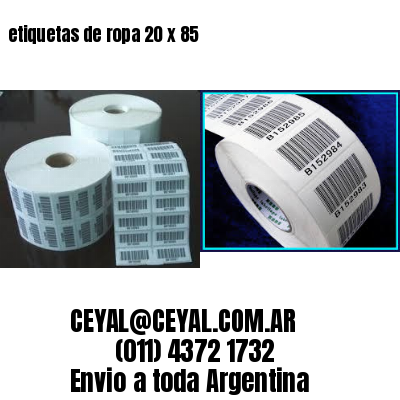 etiquetas de ropa 20 x 85