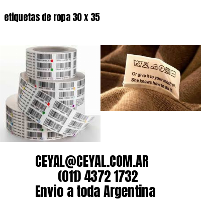 etiquetas de ropa 30 x 35