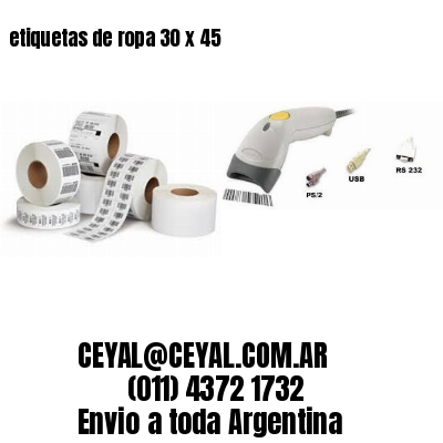 etiquetas de ropa 30 x 45