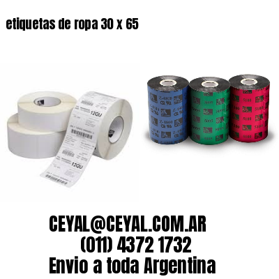 etiquetas de ropa 30 x 65