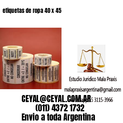 etiquetas de ropa 40 x 45