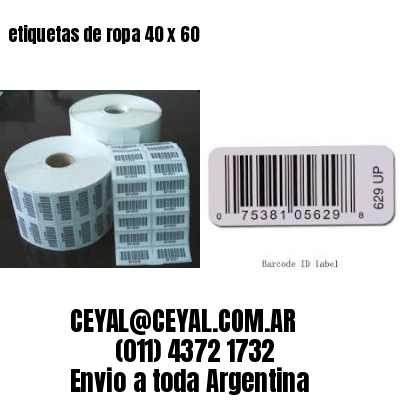 etiquetas de ropa 40 x 60