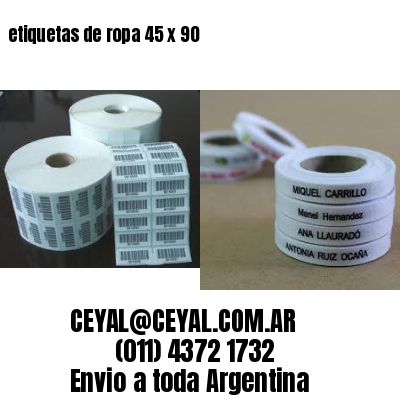 etiquetas de ropa 45 x 90