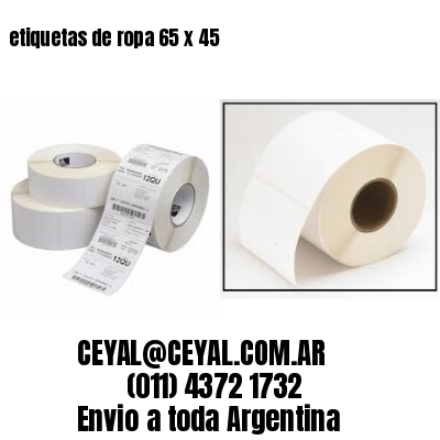 etiquetas de ropa 65 x 45