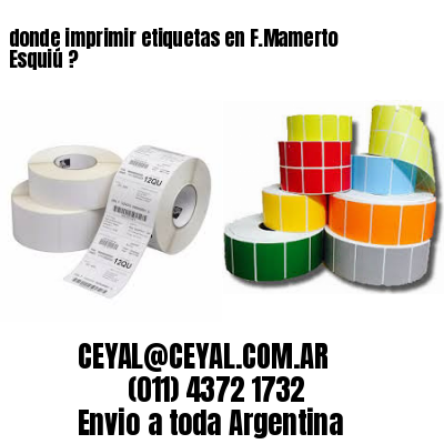 donde imprimir etiquetas en F.Mamerto Esquiú ?