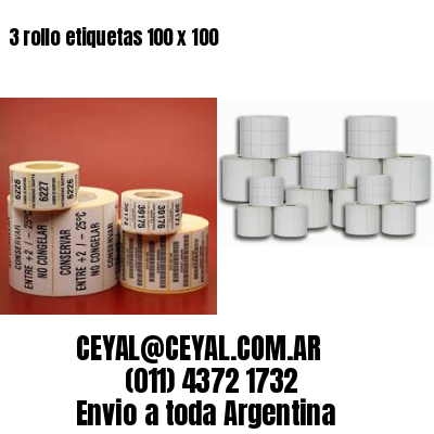 3 rollo etiquetas 100 x 100