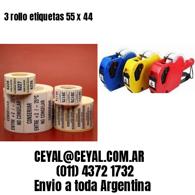 3 rollo etiquetas 55 x 44