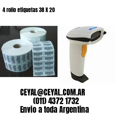 4 rollo etiquetas 38 X 20