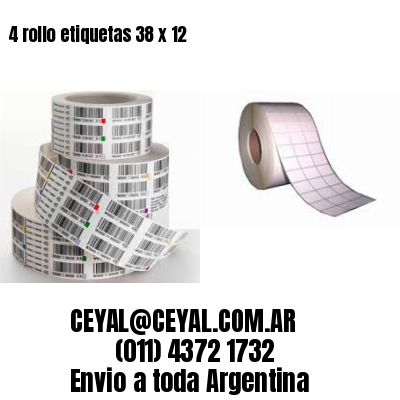 4 rollo etiquetas 38 x 12