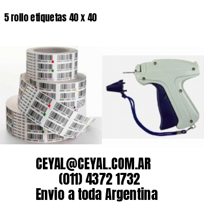 5 rollo etiquetas 40 x 40