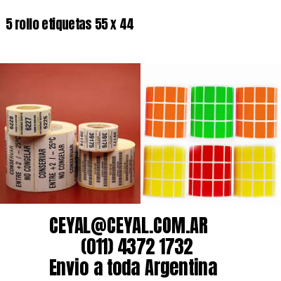 5 rollo etiquetas 55 x 44