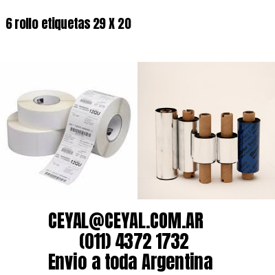 6 rollo etiquetas 29 X 20