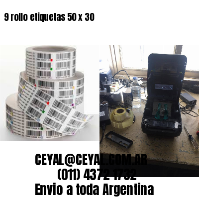 9 rollo etiquetas 50 x 30